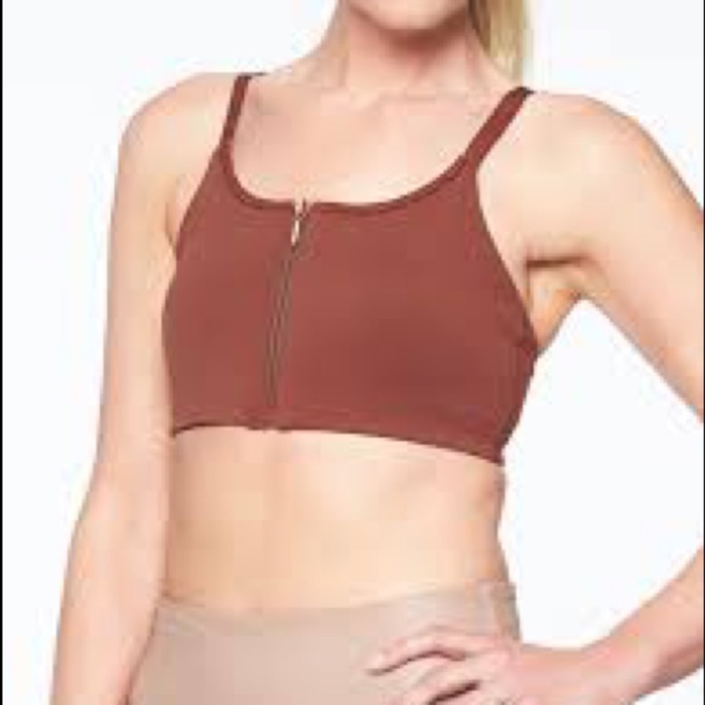 Athleta Brown Zip-Front Bra